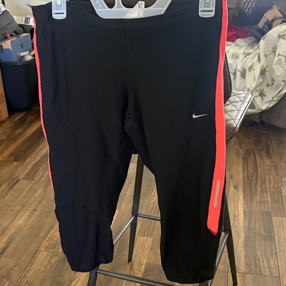 Nike Black Leggings with Pink Stripes